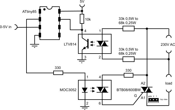 Attiny85 20su схема